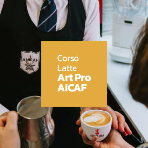 corso latte art tazzina La Brasiliana con cappuccino e disegno di latte art
